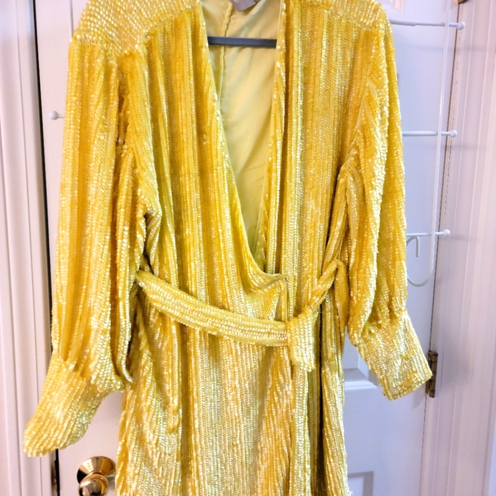 ASOS Edition Sequin Wrap Mini Dress
